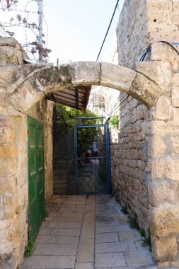 Akko Israel 05/26/1924. Antik şehir - Akdeniz kıyısındaki liman