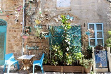 Akko Israel 05/26/1924. Antik şehir - Akdeniz kıyısındaki liman