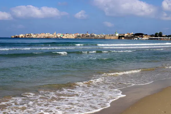 Akko Israel 05/26/1924. Antik şehir - Akdeniz kıyısındaki liman
