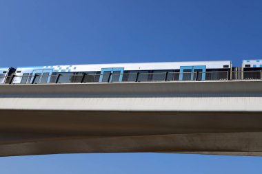 İsrail 'de yol inşaatının mimari bir detayı olarak bir köprüye yakın çekim.