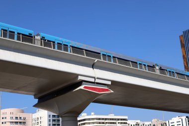 İsrail 'de yol inşaatının mimari bir detayı olarak bir köprüye yakın çekim.