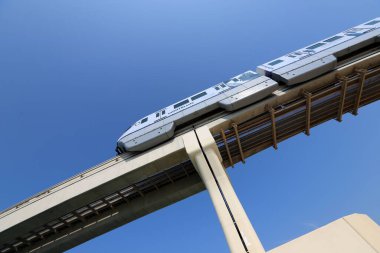 İsrail 'de yol inşaatının mimari bir detayı olarak bir köprüye yakın çekim.