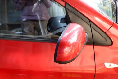 Araba vücut parçalarının yakın plan çekimi.