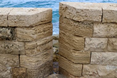 Taş ve betonun dokusu ve yapısı. Doğal arkaplan.