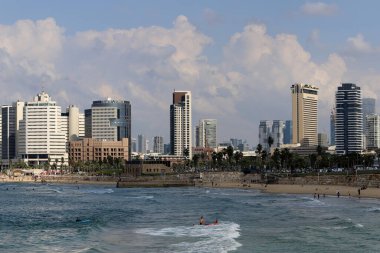 Tel Aviv İsrail 10-18-2024. Tel Aviv, Akdeniz kıyısında bir şehirdir..