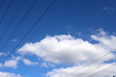 Yüksek voltaj akımı taşıyan elektrik kabloları.