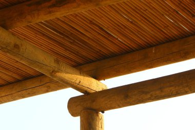 Tahta ve kirişlerden üretilen ürünlerin dokusu.