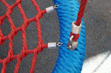 Kalın kenevir örgülü halat. Yaklaş.