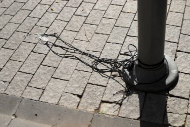 Kalın kenevir örgülü halat. Yaklaş.