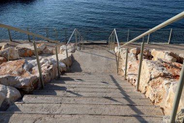 İsrail 'deki bina ve yapıların inşasında mimari bir detay olarak merdivenler.