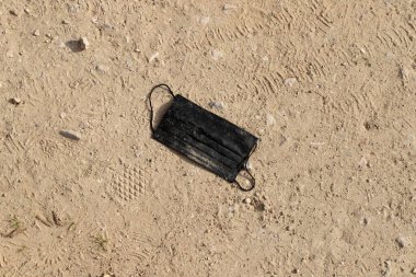 Footprints in the sand on the shores of the Mediterranean Sea.