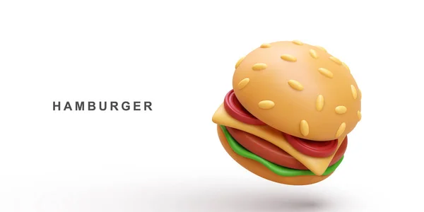 Hamburger Sur Fond Blanc — Image vectorielle