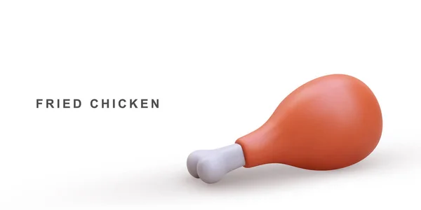 Smażone Udko Kurczaka — Wektor stockowy