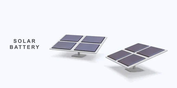 Realistische Sonnenkollektoren Energie Grüne Energie Saubere Energie — Stockvektor
