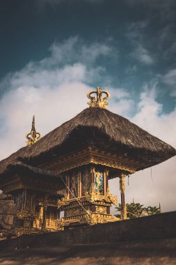 Petit Temple Danle Village geleneği de Penglipuran, Bali. Endonezya