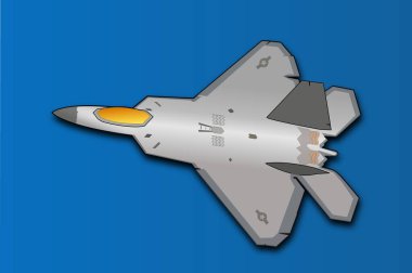 F 22 Raptor Fighter Jeti Mavi Arkaplan Vektörü