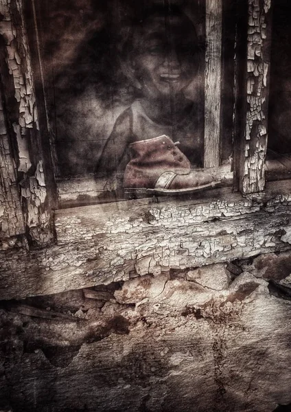 Чорнобиль Графіті Зображеннями Людей Стінах Зруйнованих Будинків — стокове фото