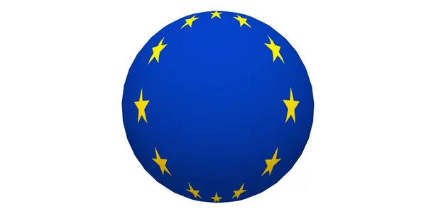 Europeiska Unionens Flagga Som Ballongskydd Lämplig För Publikationer Relevanta Ämnen — Stockfoto