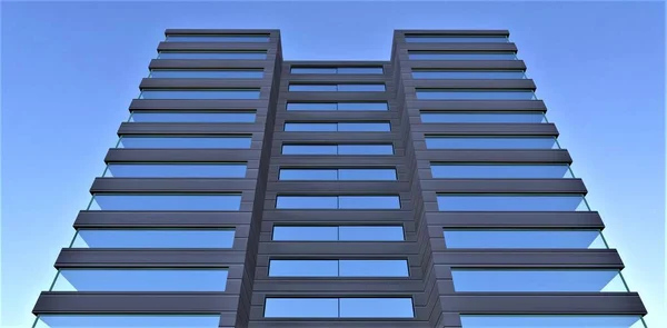 Недавно Построенное Введенное Эксплуатацию Здание Эксклюзивный Дизайн Эстетического Фасада Использование — стоковое фото