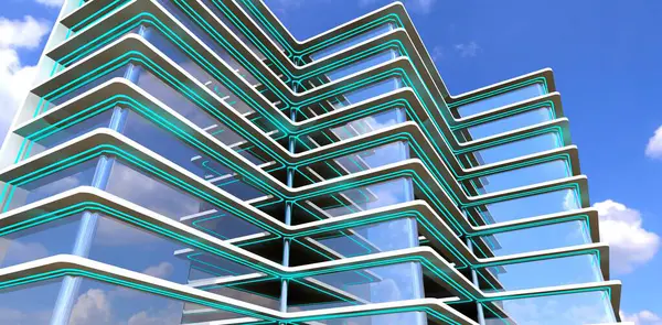 Concept Elite Apartment Building Facade Clients High Level Income Glass — Stock Photo, Image