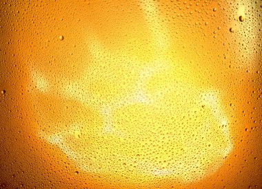 Karşıt su damlalarıyla parlayan turuncu şeffaf arkaplan.