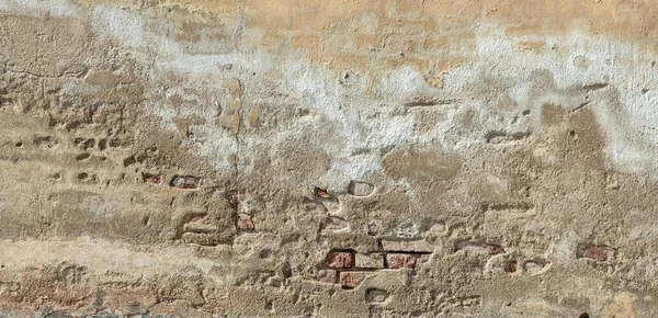 Alte Ziegelmauer Mit Resten Von Kalkputz Hoher Kontrast — Stockfoto