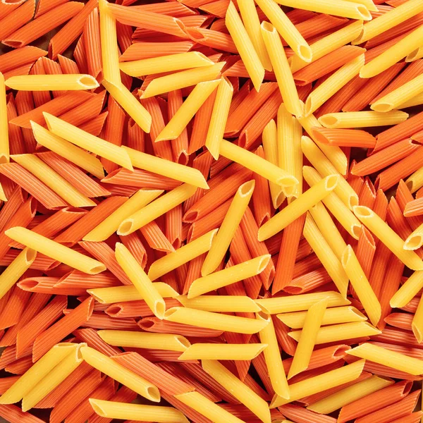 Potraviny Pozadí Kombinace Žluté Oranžové Italské Těstoviny Close Stock Obrázky