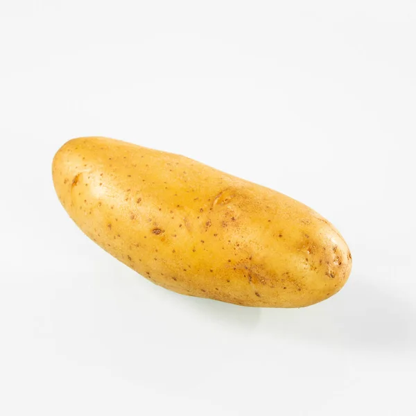 Eine Große Junge Kartoffel Auf Weißem Hintergrund Großaufnahme — Stockfoto