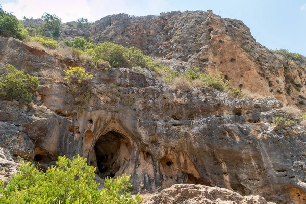 stock image The cave in which the primitive man lived in the national reserve - Nahal Mearot Nature Preserve, near Haifa, in northern Israel