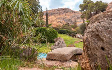 Beit Shean, İsrail, Ekim 08, 2022: İsrail 'in kuzeyindeki Ürdün Vadisi' ndeki kibutz Heftziba 'daki Japon Bahçesi