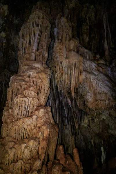 Esplendor Naturaleza Formas Extrañas Estalactitas Estalagmitas Cueva Salamandra Norte Israel —  Fotos de Stock
