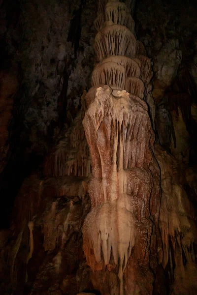 Esplendor Naturaleza Formas Extrañas Estalactitas Estalagmitas Cueva Salamandra Norte Israel — Foto de Stock