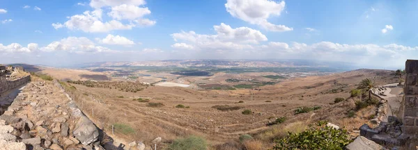 偉大な病院要塞の遺跡の外側の壁の遺跡 ベルヴォア ヨルダンスター イスラエルのヨルダン渓谷の上の丘の上に位置 — ストック写真