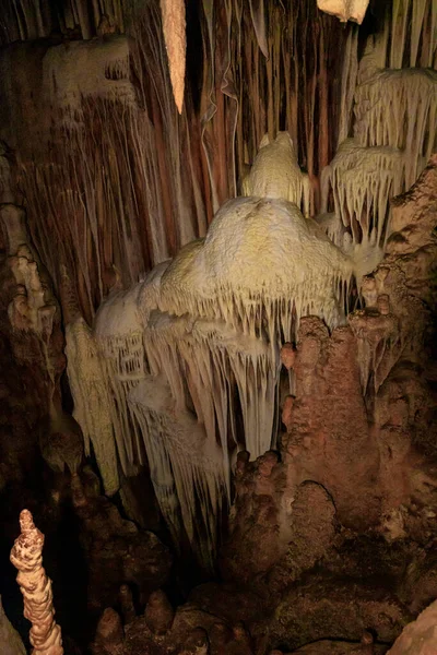 Esplendor Naturaleza Formas Extrañas Estalactitas Estalagmitas Cueva Salamandra Norte Israel —  Fotos de Stock