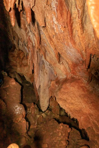 Nádhera Přírody Bizarní Formy Stalaktitů Stalagmitů Jeskyni Salamandr Severním Izraeli — Stock fotografie