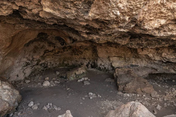 stock image The cave where the primitive people lived in Tel Yodfat National park, in northern Israel