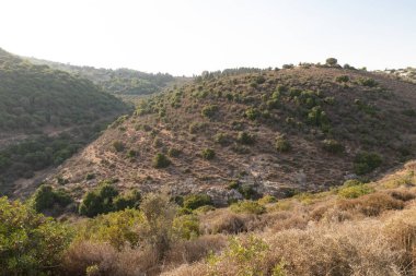Kuzey İsrail 'deki Tel Yodfat Ulusal Parkı' nın tepesinden panoramik manzara
