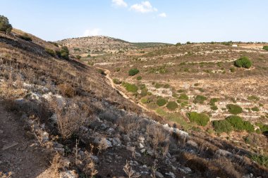 Kuzey İsrail 'deki Tel Yodfat Ulusal Parkı' nın tepesinden panoramik manzara