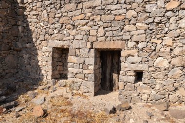 Gamla şehrinin kalıntıları, Golan Tepeleri, Kuzey İsrail 'de bulunan taş duvarlar ve binaların kalıntıları.