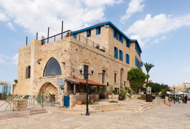 Tel Aviv-Yafo, İsrail, 01 Kasım 2022: İsrail 'in Yafo kentindeki eski Yafo kentindeki eski inşaat binaları