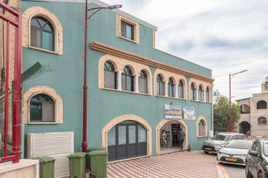 Ghajar, Israel, December 03, 2022 : One of the residential buildings in the Ghajar Alawite Arab village, located on the Golan Heights, on the border with Lebanon, in Israel