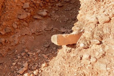 Fantastically beautiful landscape in the national nature reserve - Red Canyon in the rays of the setting sun, near the city of Eilat, in southern Israel