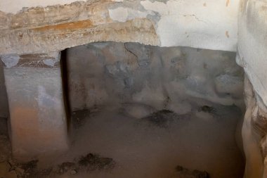 The inside of the water cistern in the ruins of the fortress of Masada - is a fortress built by Herod the Great on a cliff-top off the coast of the Dead Sea, in southern Israel