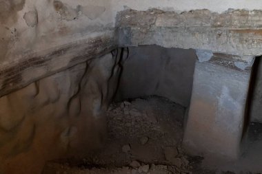 The inside of the water cistern in the ruins of the fortress of Masada - is a fortress built by Herod the Great on a cliff-top off the coast of the Dead Sea, in southern Israel