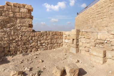 Mitzpe Ramon, Israel, December 14, 2022 : The ruins of the central city - fortress of the Nabateans - Avdat, between Petra and the port of Gaza on the trade route called the Incense Road, in southern Israel