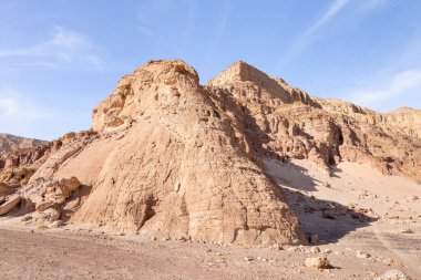 İsrail 'in güneyindeki Eilat kenti yakınlarındaki milli parktaki muhteşem manzara Timna