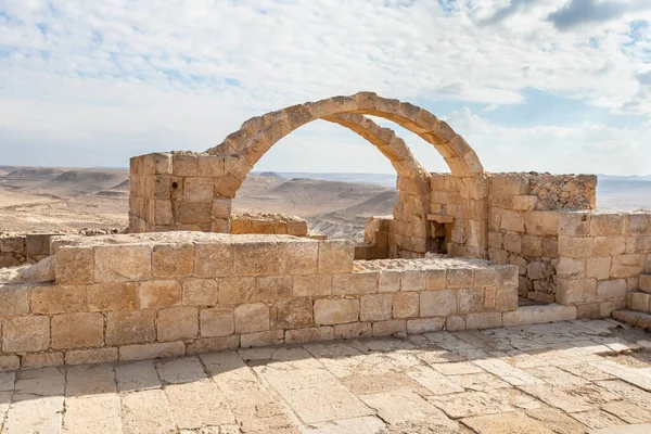 Pozostałości Rzymskiej Willi Ruinach Centralnego Miasta Twierdza Nabatejczyków Avdat Między — Zdjęcie stockowe
