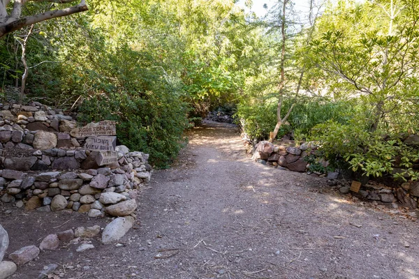 stock image Eilat, Israel, December 13, 2022 : Walkway passing through the ornate Botanical Garden in Eilat city, southern Israel