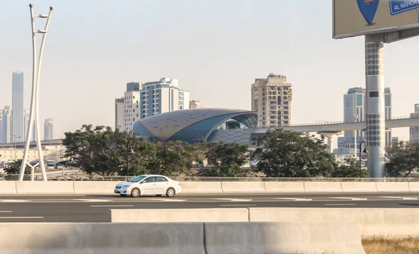 Dubai Zjednoczone Emiraty Arabskie Marca 2023 Widok Okna Autobusu Turystycznego — Zdjęcie stockowe
