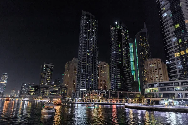 Dubai Emirados Árabes Unidos Março 2023 Vista Noturna Passeio Marítimo — Fotografia de Stock